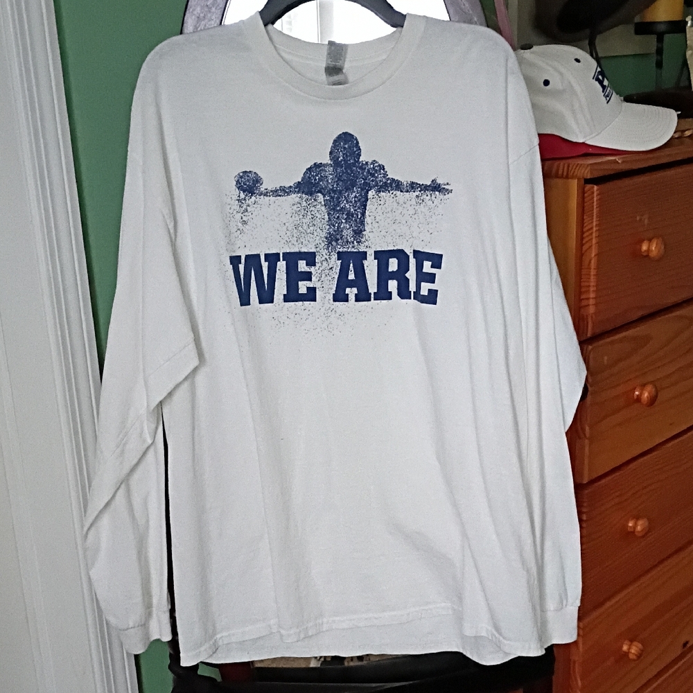 🤑BOGOGildan PSU White and Blue Graphic Long Sleeve Shirt XL